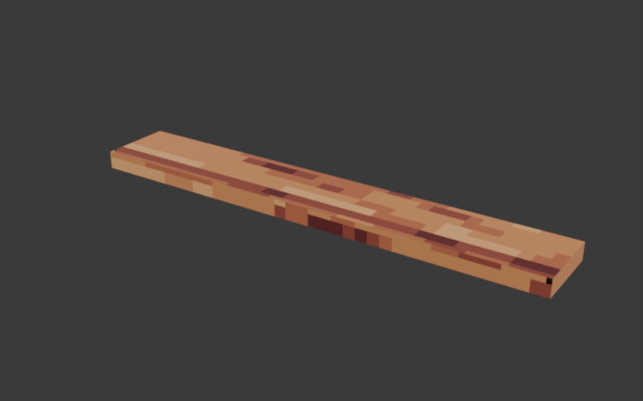 Wooden plank with a generated pixel wood texture