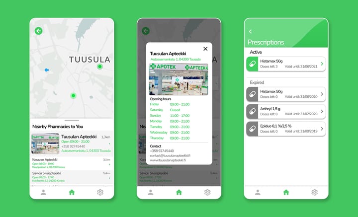 Pharmacy map locator screens
